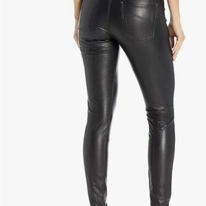 Sleek Black Faux Leather Skinny Pants